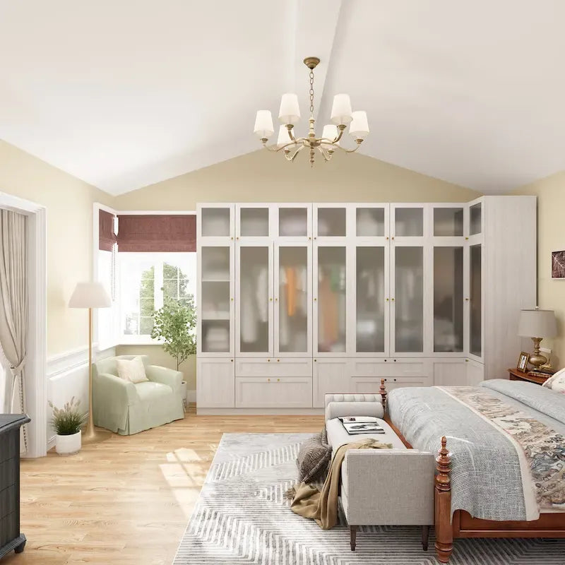 Armoire modulaire élégante gris clair