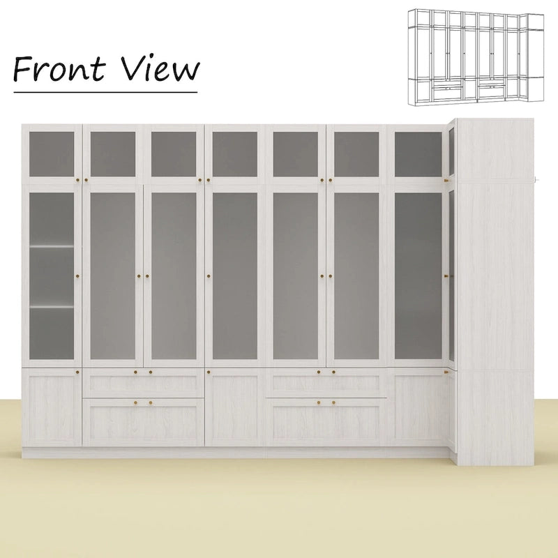 Armoire modulaire élégante gris clair