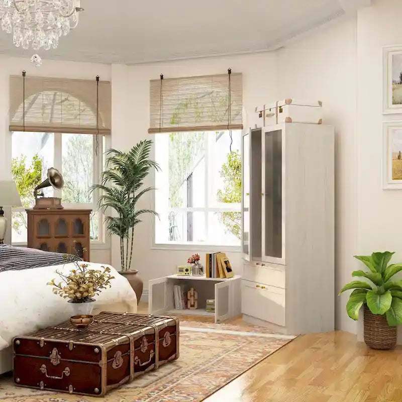 Armoire modulaire élégante gris clair