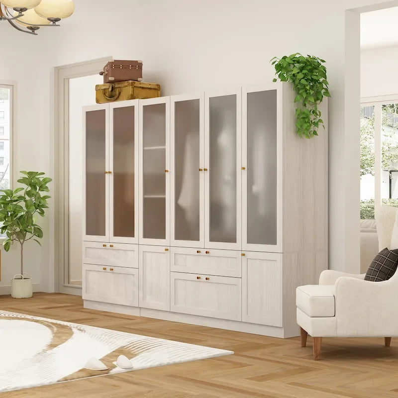 Armoire modulaire élégante gris clair