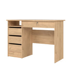 Bureau d'écriture Porch & Den Wescot pour bureau à domicile avec 4 tiroirs et une étagère ouverte