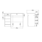 Bureau d'écriture Porch & Den Wescot pour bureau à domicile avec 4 tiroirs et une étagère ouverte