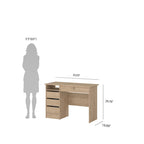 Bureau d'écriture Porch & Den Wescot pour bureau à domicile avec 4 tiroirs et une étagère ouverte