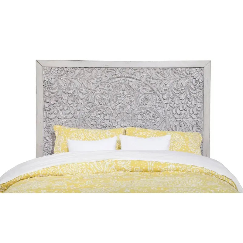 Origins by Alpine Aria Panel Headboard in Weathered Light Gray