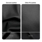 High Back Ergonomic Genuine Leather Ribbed Office Computer Chair - N/A