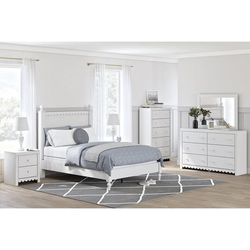 Signature Design by Ashley Mollviney White Panel Headboard Only
