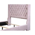 Newell Pink Velvet Upholstered Tufted Panel Bed