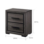 Rothwell Contemporary Grey Wood Wood 2-Piece Panel Bedroom Set with Shelves by Strick & Bolton