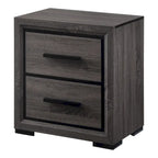 Rothwell Contemporary Grey Wood Wood 2-Piece Panel Bedroom Set with Shelves by Strick & Bolton