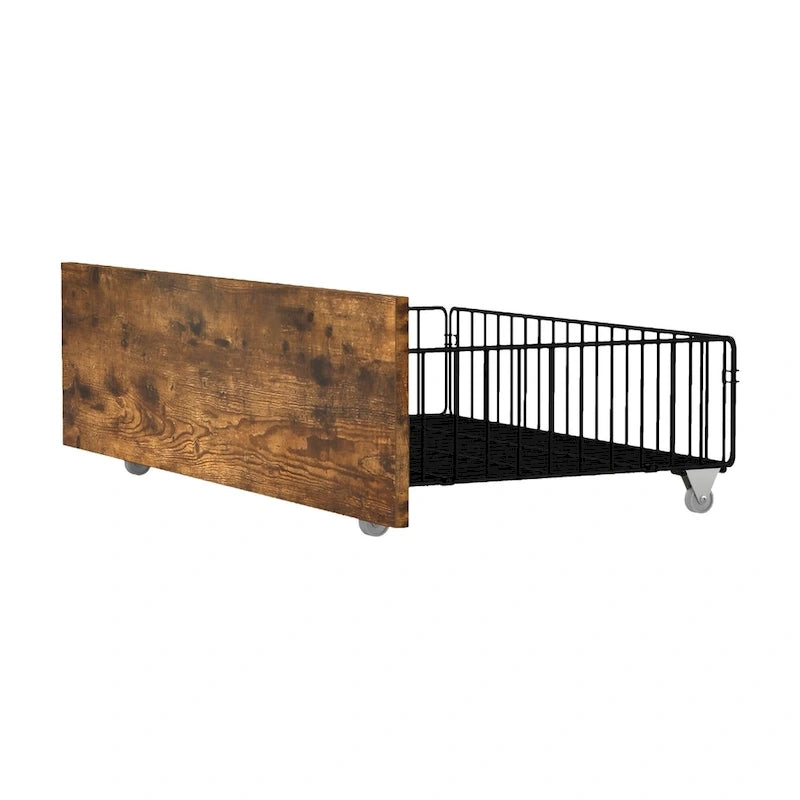 Cadre de lit king-size Moasis marron vintage