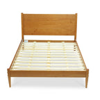 Mid Century Solid Wood Platform Bed Queen Size