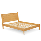 Mid Century Solid Wood Platform Bed Queen Size
