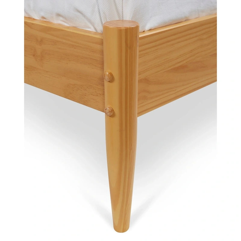 Mid Century Solid Wood Platform Bed Queen Size