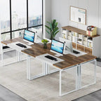 63 L-Shaped Executive Desk with Reversible File Cabinet Office Desk with Storage Drawers