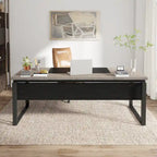 63 L-Shaped Executive Desk with Reversible File Cabinet Office Desk with Storage Drawers