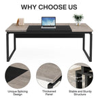 63 L-Shaped Executive Desk with Reversible File Cabinet Office Desk with Storage Drawers