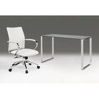 Bureau en verre avec base de médaillon