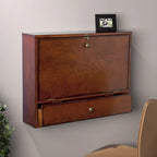 Bureau mural pour ordinateur portable Arkins de SEI Furniture, acajou brun