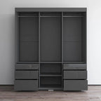 Armoire moderne à 3 portes Monaco de 180 cm de haut avec façade en verre