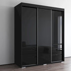 Armoire moderne à 3 portes Monaco de 180 cm de haut avec façade en verre
