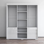 Armoire moderne à 3 portes Monaco de 180 cm de haut avec façade en verre