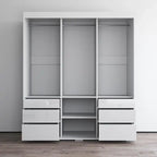 Armoire moderne à 3 portes Monaco de 180 cm de haut avec façade en verre