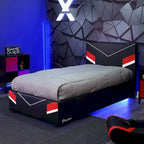 Cadre de lit de jeu X Rocker Orion eSports, noir/rouge, une place
