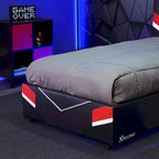 Cadre de lit de jeu X Rocker Orion eSports, noir/rouge, une place