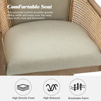 Danilo Farmhouse 360 Degree Swivel Height Adjustable Rattan Desk Chair with RubberWood by HULALA HOME
