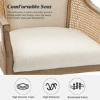 Danilo Farmhouse 360 Degree Swivel Height Adjustable Rattan Desk Chair with RubberWood by HULALA HOME