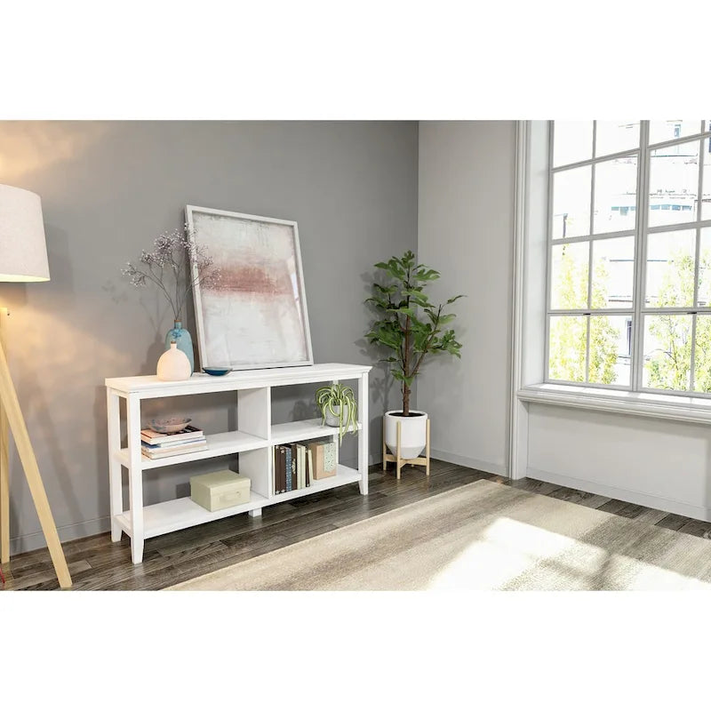 Edenton Wide Low 54W Bookcase with 2 Shelves, White