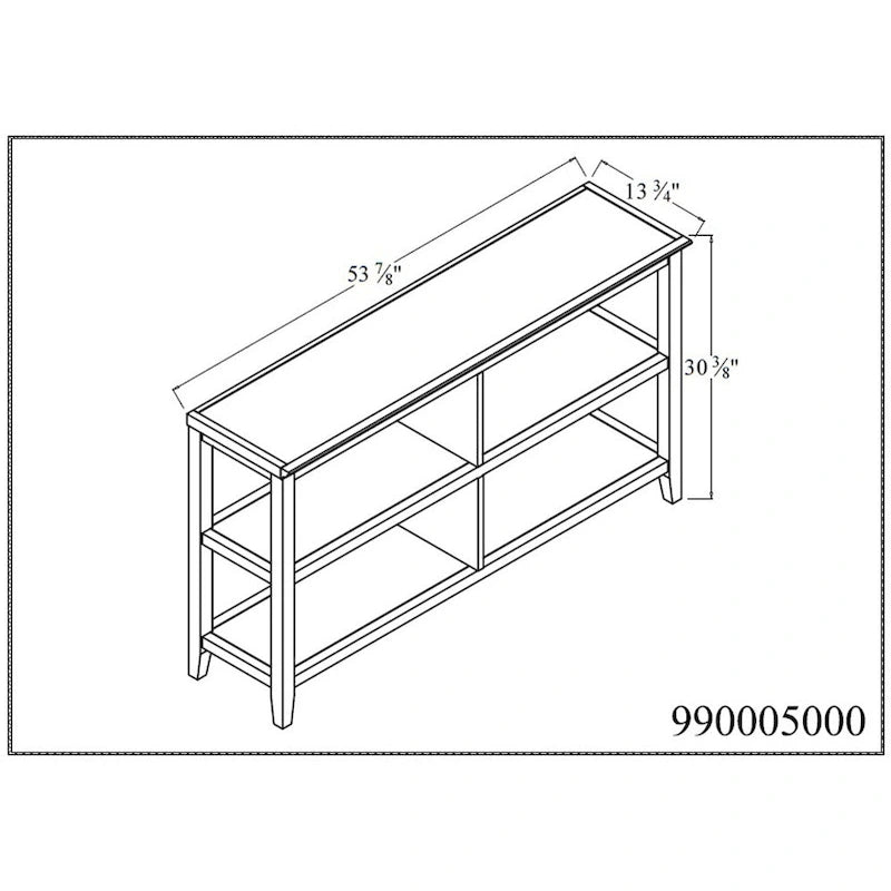 Edenton Wide Low 54W Bookcase with 2 Shelves, White