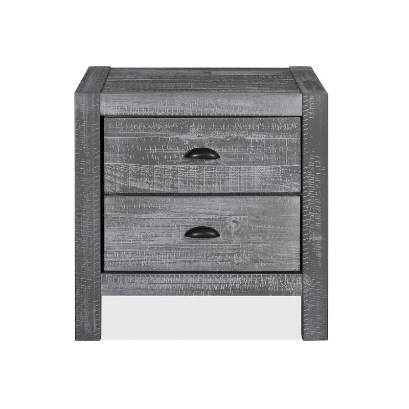 Table de chevet à 2 tiroirs en bois massif Montauk