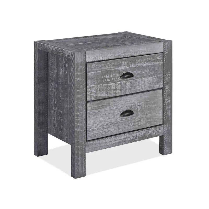 Table de chevet à 2 tiroirs en bois massif Montauk
