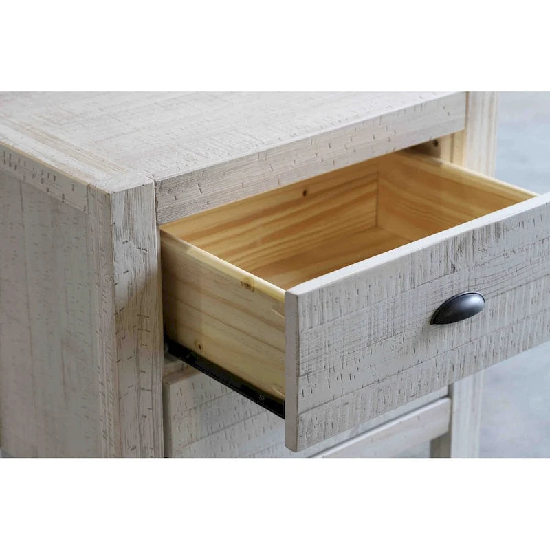 Table de chevet à 2 tiroirs en bois massif Montauk