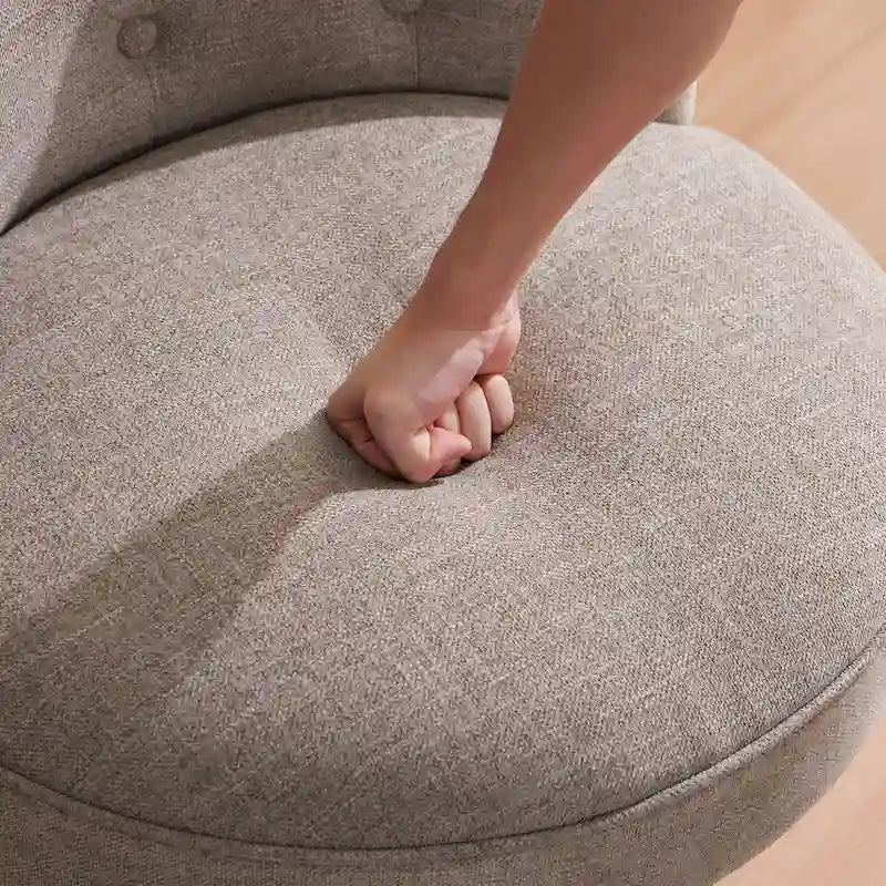 Chaise de bureau à roulettes, hauteur réglable, en tissu de lin, pivotante