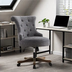 Chaise de bureau à roulettes, hauteur réglable, en tissu de lin, pivotante