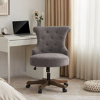 Chaise de bureau à roulettes, hauteur réglable, en tissu de lin, pivotante