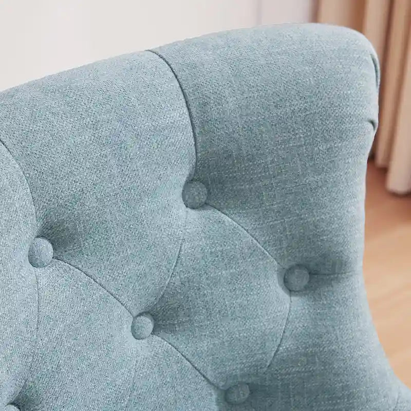 Chaise de bureau à roulettes, hauteur réglable, en tissu de lin, pivotante