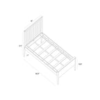 Plank and Beam Scandinavian Twin Size Bed with Slatted Headboard