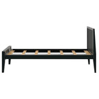 Plank and Beam Scandinavian Twin Size Bed with Slatted Headboard