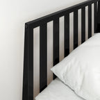 Plank and Beam Scandinavian Twin Size Bed with Slatted Headboard