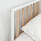 Plank and Beam Scandinavian Twin Size Bed with Slatted Headboard