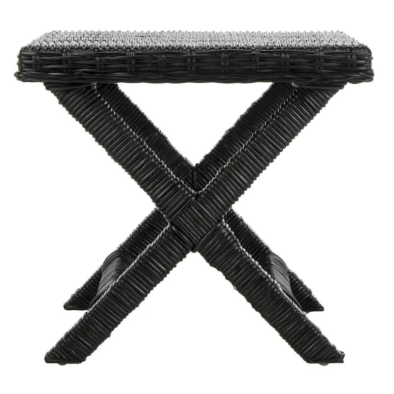 SAFAVIEH Suzette Natural Wicker x-Bench - 22 x 22 x 19.5 - 22Wx22Dx20H