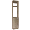 TUHOME Malaga Linen Cabinet with 3 Open Shelves, 2 Inner Shelves and Door