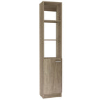 TUHOME Malaga Linen Cabinet with 3 Open Shelves, 2 Inner Shelves and Door