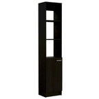 TUHOME Malaga Linen Cabinet with 3 Open Shelves, 2 Inner Shelves and Door