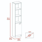 TUHOME Malaga Linen Cabinet with 3 Open Shelves, 2 Inner Shelves and Door