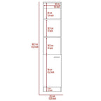 TUHOME Malaga Linen Cabinet with 3 Open Shelves, 2 Inner Shelves and Door