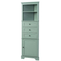 Triangle Tall Cabinet with 3 Drawers and Adjustable Shelves MDF Board with Painted Finish